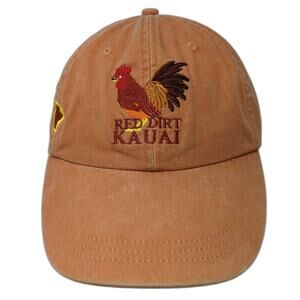 Red Dirt Kauai Slideback Baseball Cap Orange One Size Adjustable Embroidered